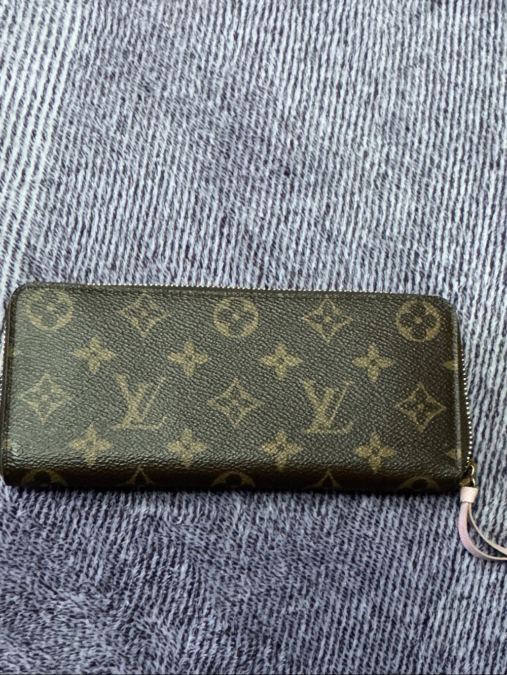 Louis Vuitton Monogram Canvas Zip Around Wallet in Brown and Tan